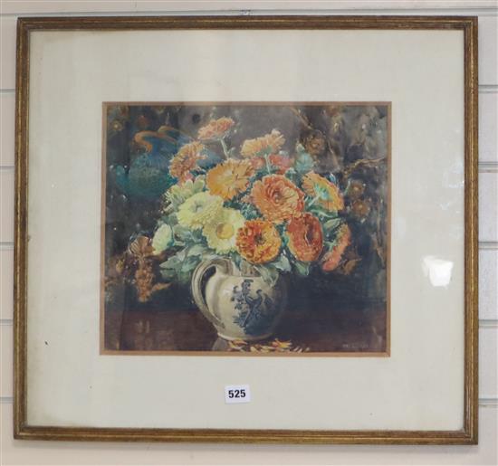 Mabel Bruce Low (1883-1972) watercolour, Marigolds, signed, 31 x 36cm